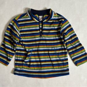 Hanna Andersson Multicolor Striped Quarter-Zip Pullover -boys size 90/3T
